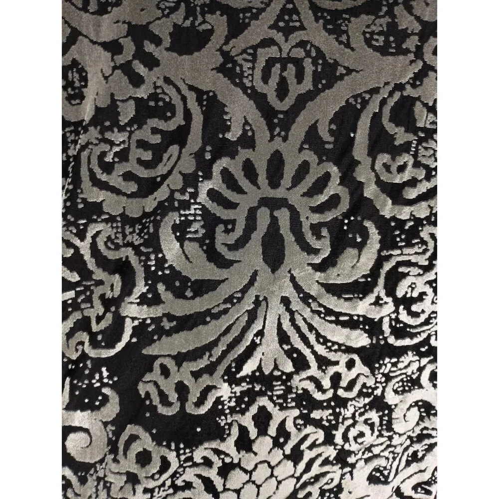 Ruby Rd Womens Top Large Petite Silver Black‎ Floral Burnout Velvet Whimsygoth - Picture 5 of 12